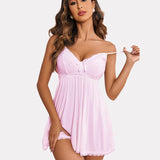 Lace V-neck Modal Babydoll Lounge Dress