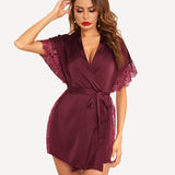 Satin Eyelash Lace Kimono
