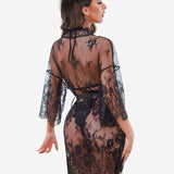 2 Piece Set Lace Robe with Teddy