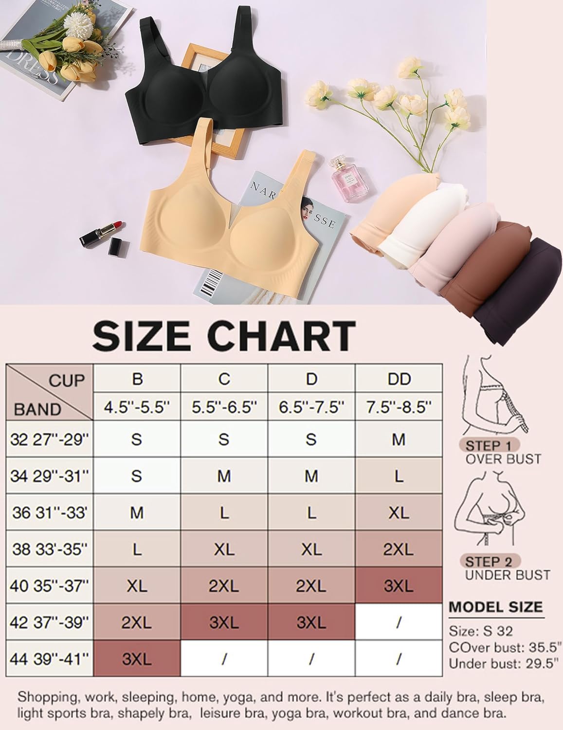 Seamless Deep V Comfort Bra