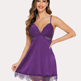 Silk Nightgown Lace Satin Dress