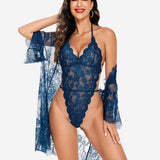 2 Piece Set Lace Robe with Teddy