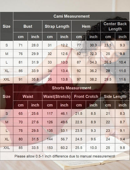 Cami Pajama Set Lace Trim Short PJ Set