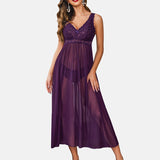 Lace Mesh Chemise V Neck Sleepwear