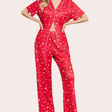 Notch Collar Soft Pajamas Set