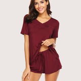 Short Sleeve Shorts Pajama Set