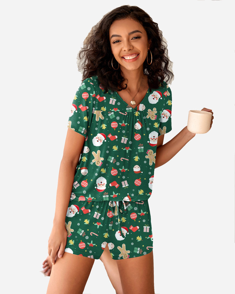 Short Sleeve Shorts Pajama Set