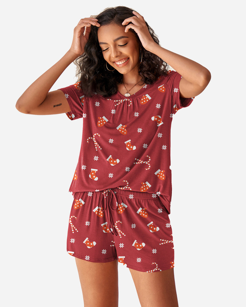 Short Sleeve Shorts Pajama Set