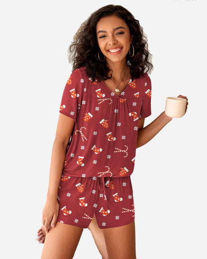 Short Sleeve Shorts Pajama Set