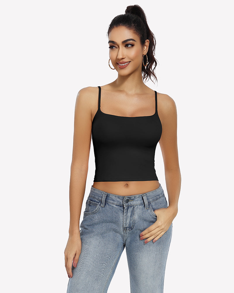 Double Lined Tank Tops Basic Crop Top