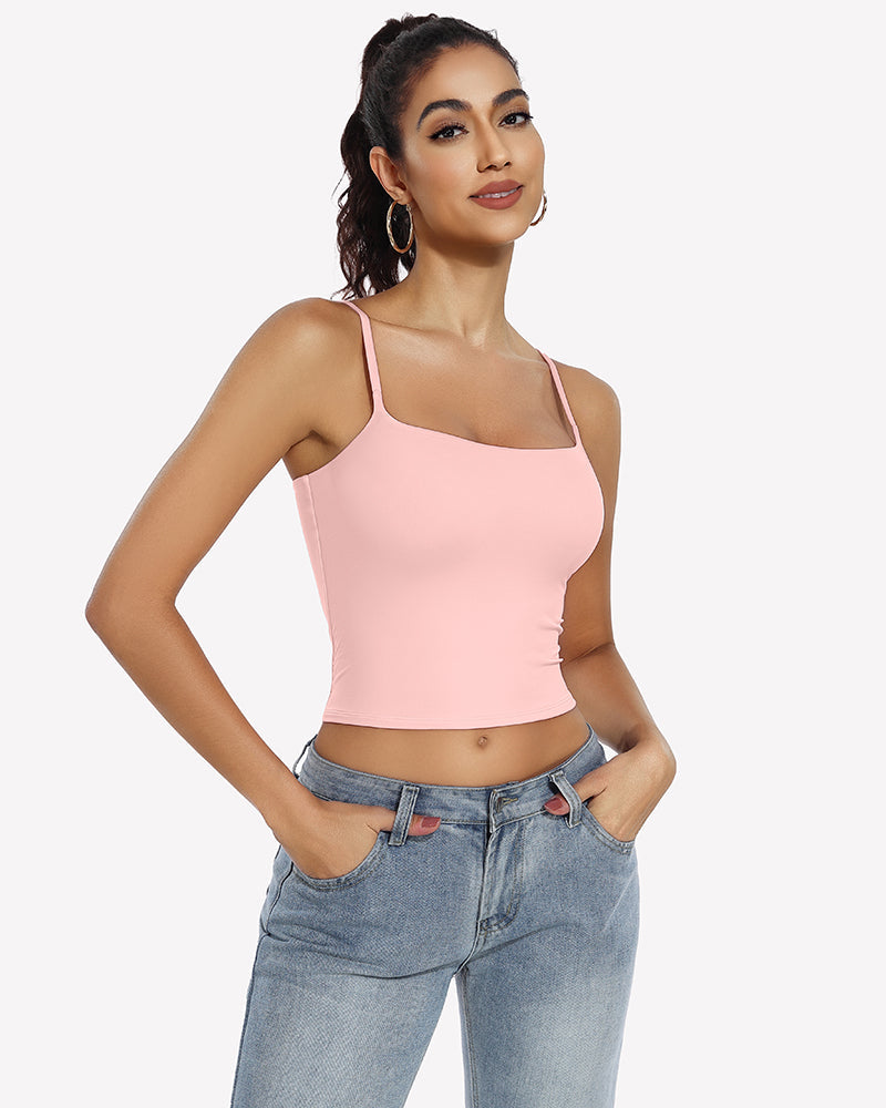 Double Lined Tank Tops Basic Crop Top
