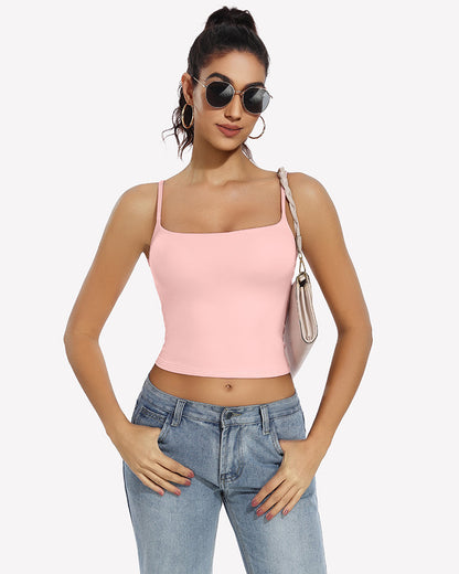 Double Lined Tank Tops Basic Crop Top
