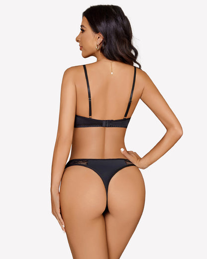 Floral Lace Underwire Bra and Pany Set