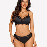 Floral Lace Underwire Bra and Pany Set
