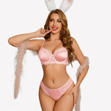 Floral Lace Underwire Bra and Pany Set
