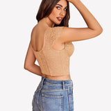 Floral Lace Bustier Cap Sleeve Crop Top