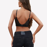 Wireless Bralette Mesh V Neck Bra