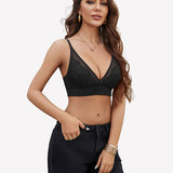 Wireless Bralette Mesh V Neck Bra