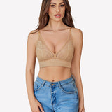 Wireless Bralette Mesh V Neck Bra