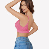 Wireless Bralette Mesh V Neck Bra