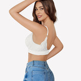 Wireless Bralette Mesh V Neck Bra