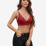 Wireless Bralette Mesh V Neck Bra