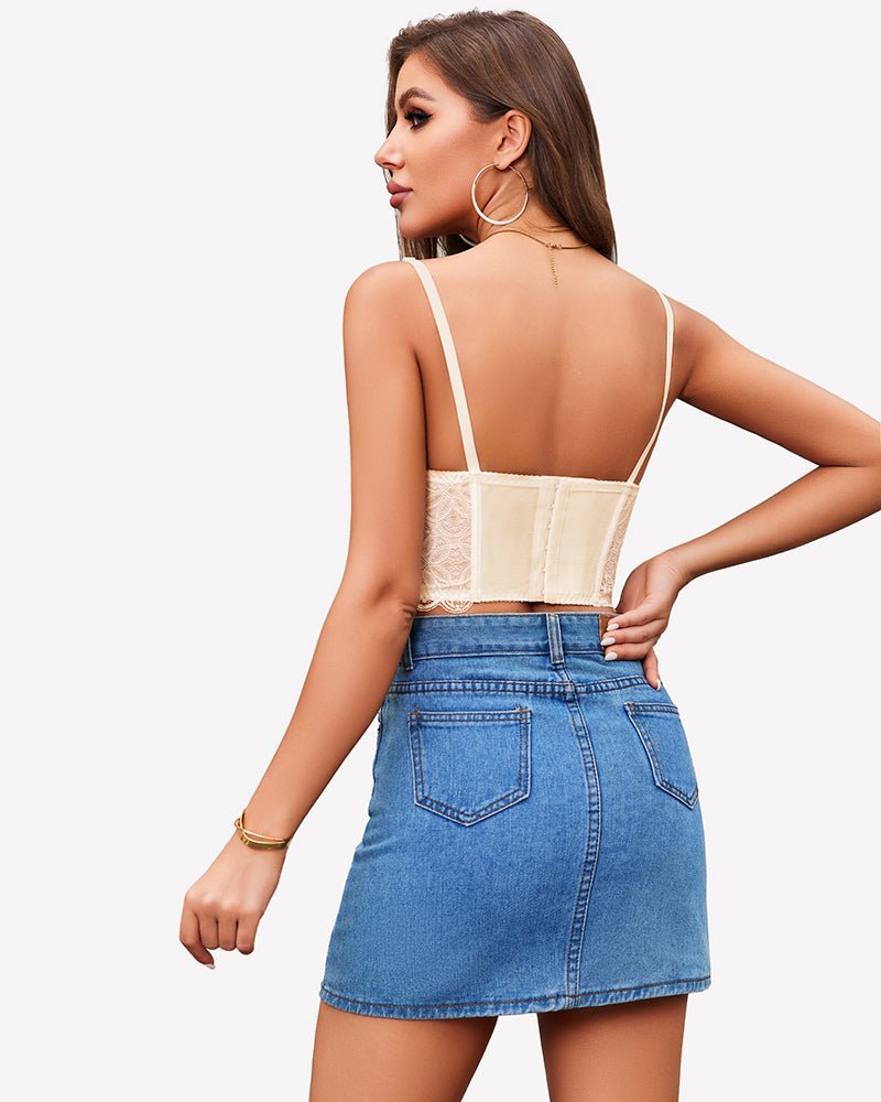 Underwire Tops Push Up Bustier No Padded