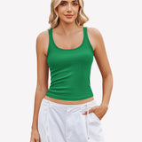 Square Neck Racerback Ribbed Tops