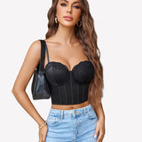Bustier Tops V Neck Lace Bralettes Corset