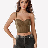 Bustier Tops V Neck Lace Bralettes Corset