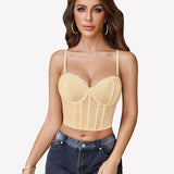 Bustier Tops V Neck Lace Bralettes Corset