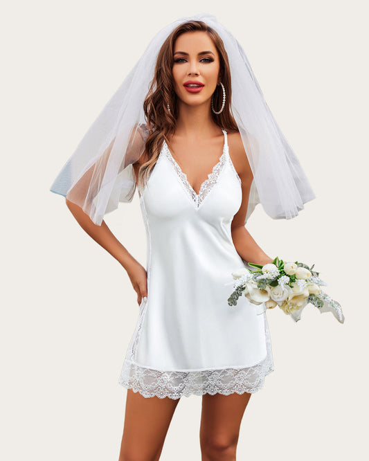 Wedding Satin Lace Full Slips Sleepwear
