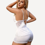 Heart Satin Lace Pajamas Set