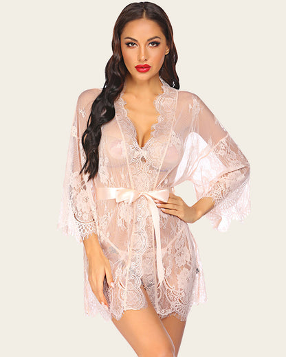 Lace Kimono Mesh Robe