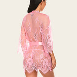 Lace Mesh Kimono Robe