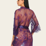 Lace Mesh Kimono Robe