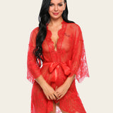 Lace Mesh Kimono Robe