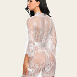Lace Kimono Mesh Robe