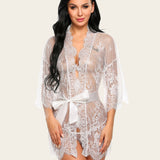 Lace Mesh Kimono Robe