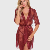 Kimono Robe Floral Sheer Lace Lingerie
