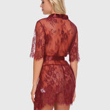 Kimono Robe Floral Sheer Lace Lingerie