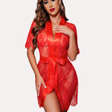 Kimono Robe Floral Sheer Lace Lingerie