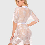 Kimono Robe Floral Sheer Lace Lingerie