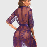 Kimono Robe Floral Sheer Lace Lingerie