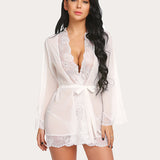 Lace Kimono Robe Mesh Nightgown