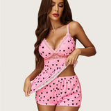 Lace Floral Cami PJS Set Pajama Set
