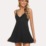 Lace V-neck Modal Babydoll Lounge Dress
