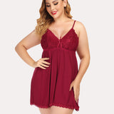 Lace V-neck Modal Babydoll Lounge Dress