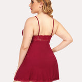 Lace V-neck Modal Babydoll Lounge Dress