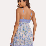 Lace V-neck Modal Babydoll Lounge Dress